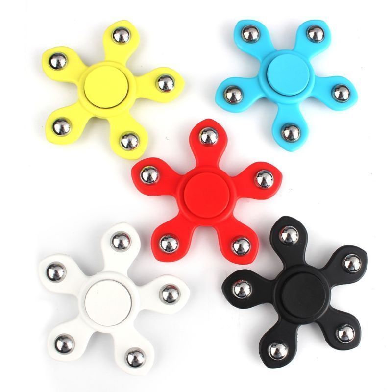 White 5 ball Plastic fidget spinner