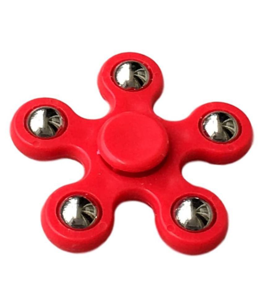 Red 5 ball Plastic fidget spinner