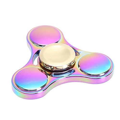 Rainbow zinc alloy tri fidget spinner