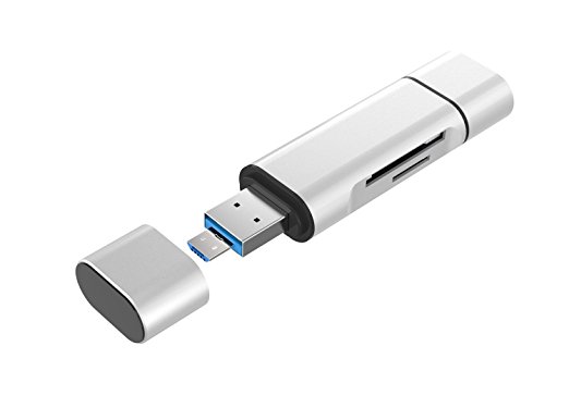 USB-A to USB-C and micro USB Card Reader adapter