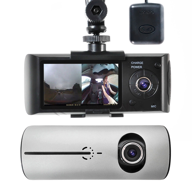 DashCam Dual Camera GPS logger HD Video Dash Cameras In Vehicle Cam