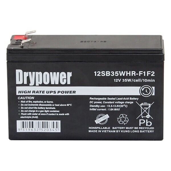 Drypower 12V 35W/Cell 10min SLA High Rate Battery for Standby UPS 12SB35WHR-F2